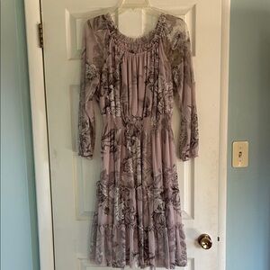 Chic Long Sleeve Floral Dress